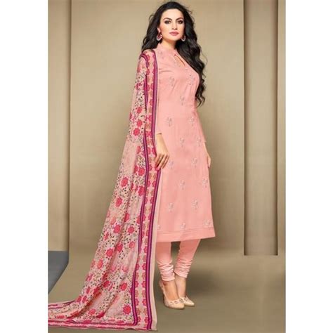 Cotton Stitched Ladies Pink Churidar Suits Machine Wash And Hand Wash