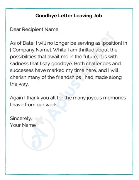 Sample Goodbye Letters Example Sample And How To Write Sample Goodbye Letter Cbse Library