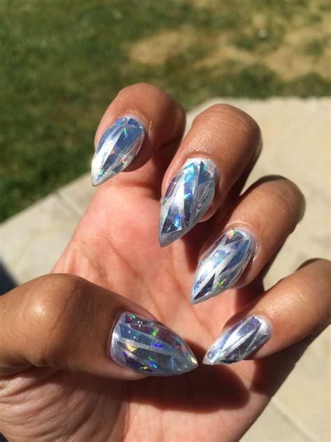 Broken Glass Stiletto Nails Маникюр Ногти