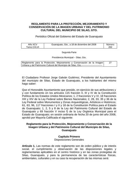 Pdf Reglamento Para La ProtecciÓn Mejoramiento Y Legismex Mty Itesm Mx Estados Ley Gto Gto