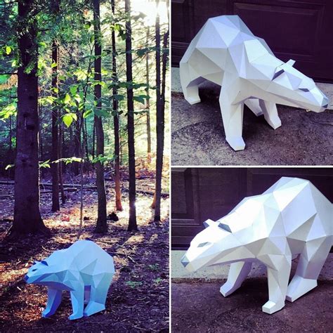 Polar Bear Papercraft You Get A Pdf Digital File Templates Etsy