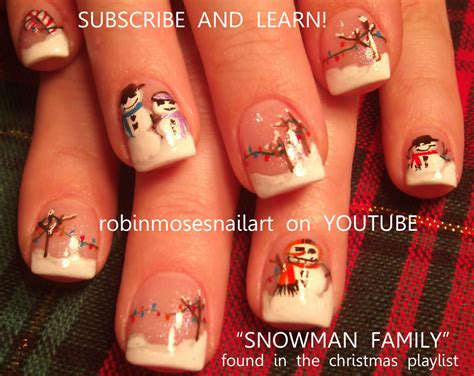 Robin Moses Nail Art: snowman nail art, snow man nails, pink and purple ...