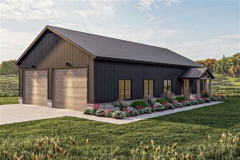 1500 Sq Ft Barndominium Style House Plan With 2 Beds And An Oversized