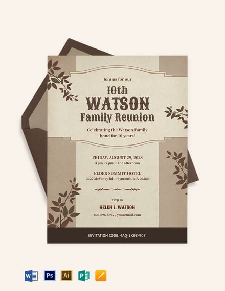 5 Free Reunion Invitation Templates Pdf Word Doc Psd