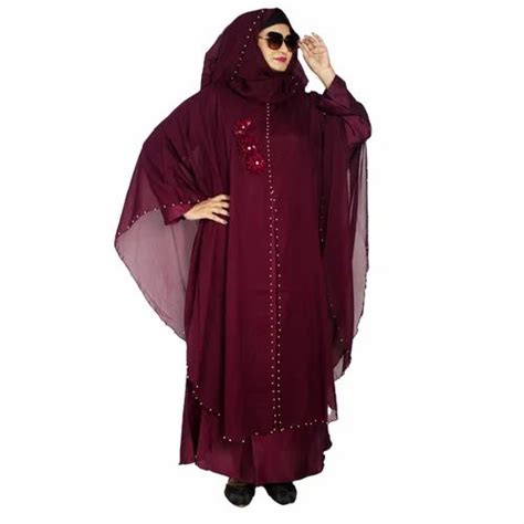 Nida Burqa Modest City Party Wear Purple Farasha Size Free Size At Rs