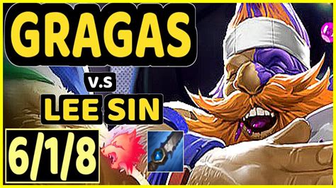 SKEANZ GRAGAS Vs LEE SIN 6 1 8 KDA JUNGLE GAMEPLAY EUW Ranked