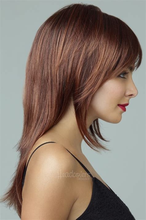 Long Straight Synthetic Layered Wigs With Bangs