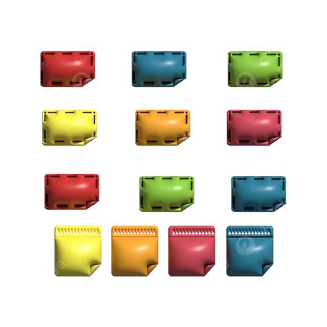 Different Colors Of Sticky Notes Vector Sticky 3d Notes Remember PNG