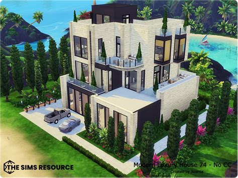 The Sims Resource Modern Luxury House 74 No Cc