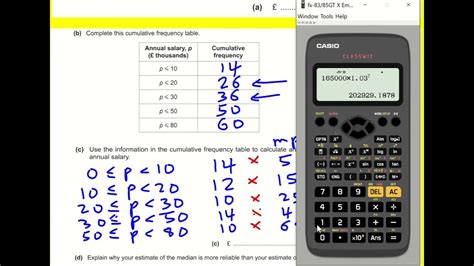 Gcse Ocr Nov 2019 4h Q12 Cumulative Frequency Maths Higher Tier Past Paper Youtube