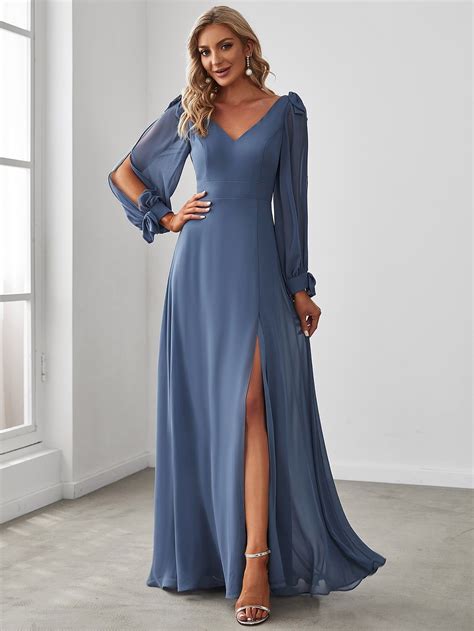 Ever Pretty Vestido Maxi Con Dise O De Nudo De Muslo Con Abertura