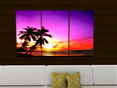 Second Life Marketplace - MESH Tri-Split Wall Art Picture Tropical ...