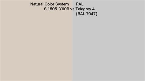 Natural Color System S 1505 Y60r Vs Ral Telegrey 4 Ral 7047 Side By