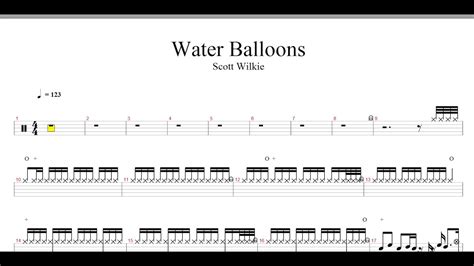 Scott Wilkie Water Balloons Drum Score Drum Sheet Music Youtube