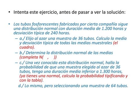 Distribuci N De Medias Muestrales Ppt