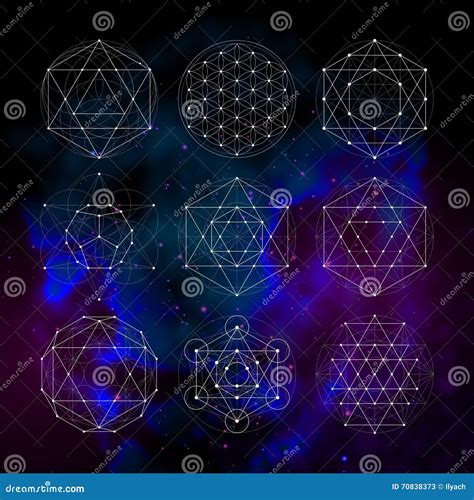 Sacred Geometry. Numerology Astrology Signs and Symbols Stock Illustration - Illustration of ...