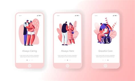 Premium Vector Happy Couples Waiting Baby Mobile App Page Onboard