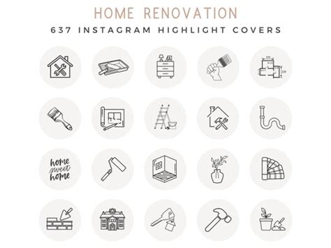 Home Renovation Instagram Highlight Covers Construction Etsy UK