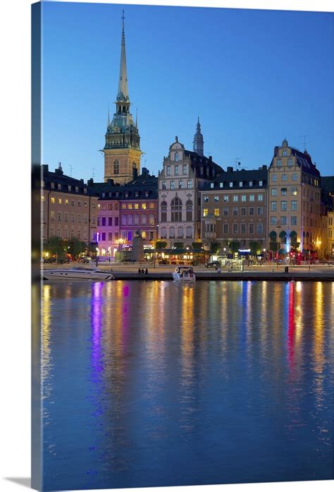 Gamla Stan And Riddarholmen With Spire Of Riddarholmskyrkan At Dusk