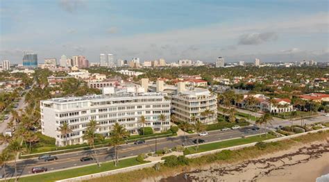 Beautiful Aerial View of Palm Beach Coastline, Florida Stock Photo - Image of tree, establishing ...