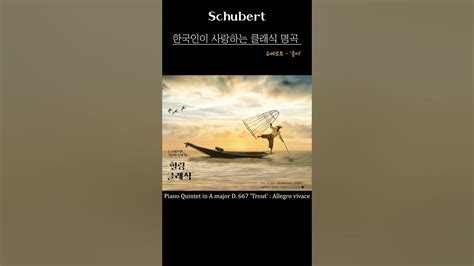 한국인이 사랑하는 클래식 명곡 L 한국인이 좋아하는 클래식 명곡 ㅣ슈베르트 숭어 Schubert Trout