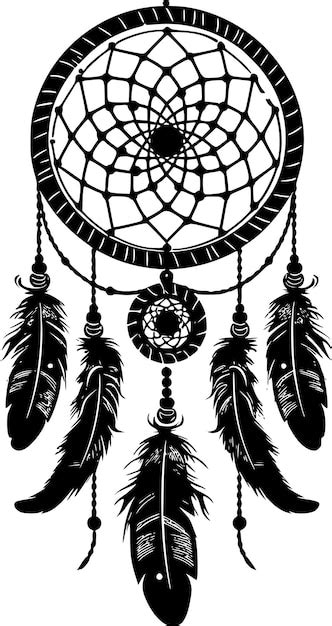 Premium Vector Dream Catcher Black And White Isolated Icon Vector