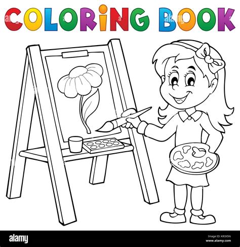 Girl Painting Coloring Page