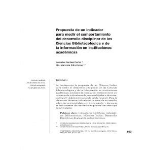 Propuesta De Un Indicador Para Medir El Comportamiento Del Desarrollo