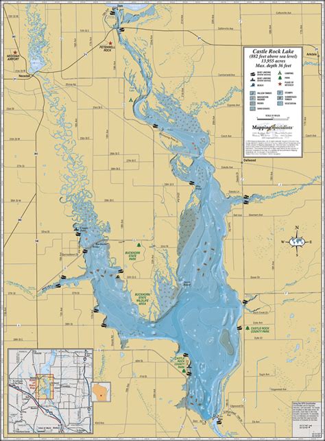 Chequamegon Waters Flowage Miller Dam Wall Map Mapping Specialists Limited