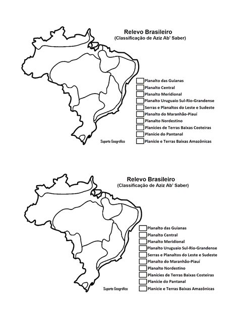 Mapa Do Relevo Do Brasil Para Colorir Mapa Do Relevo
