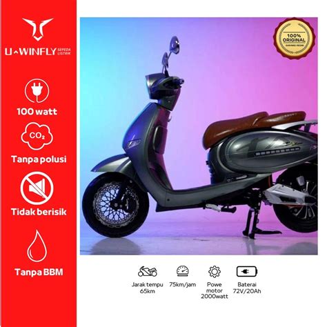 Jual Cokro Store Motor Listrik Uwinfly Vespa T Model Terbaru Baterai