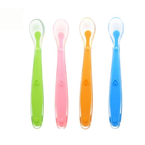 Best Bpa Free Color Changing Babyske Silicone Baby Spoon For Infant