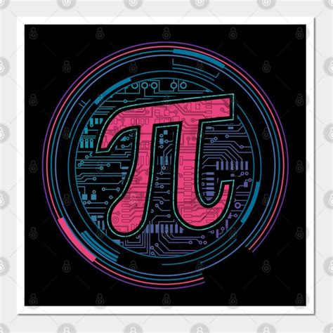 The Pi Symbol On A Black Background With Pink Blue And Purple Colors In It