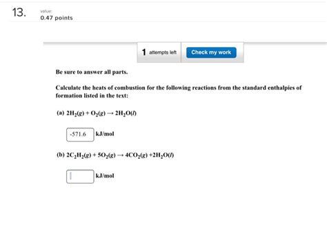 Solved Calculate The Heats Of Combustion For The Following Chegg