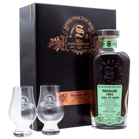 Signatory Vintage Macallan 25 Years Cask 13 1 Whisky Set mit Gläsern