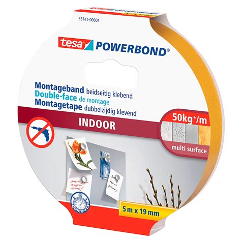 Cinta Adhesiva De Doble Cara Tesa Powerbond Indoor L 5 M X A 19 Mm