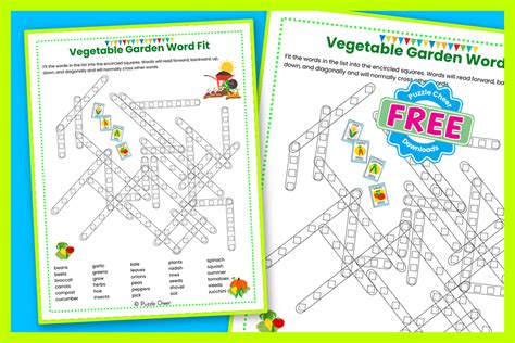 Vegetable Garden Word Fit Puzzle Puzzle Cheer