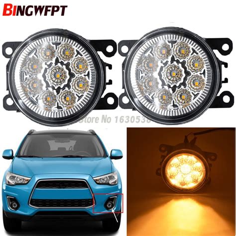 2PCS Car Styling For Mitsubishi ASX 2013 2014 9pieces White Yellow LED