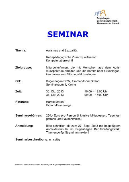 Seminarbeschreibung