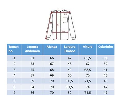 Qual é o tamanho da camisa número 5 Leia aqui Qual é o tamanho 5 da