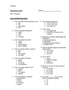 Results For Imperfect Tense Quiz Multiple Choice Tpt