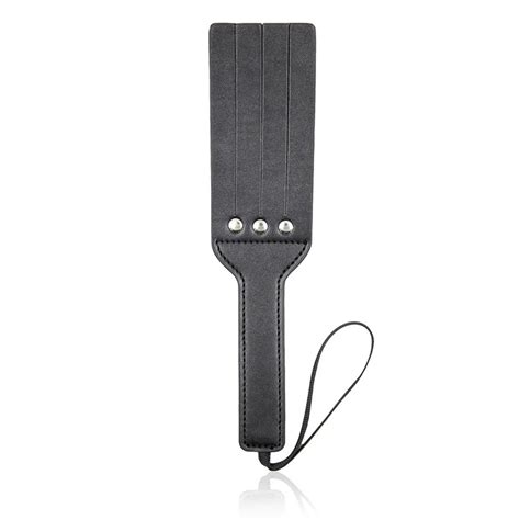 Black Faux Leather Flog Spank Paddle Beat Submissive Slave Bdsm Fetish Lingerie Whip Sluts