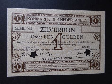 Netherlands Zilverbon 1 Gulden 1916 Zeldzame Proefdruk Catawiki