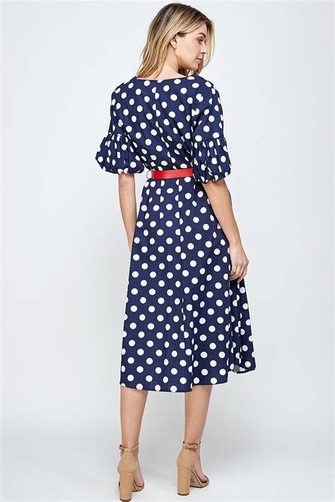 Polka Dot Midi Dress Navy Polka Dot Dress White Polka Dot Midi Dress Polka Dot Dress With