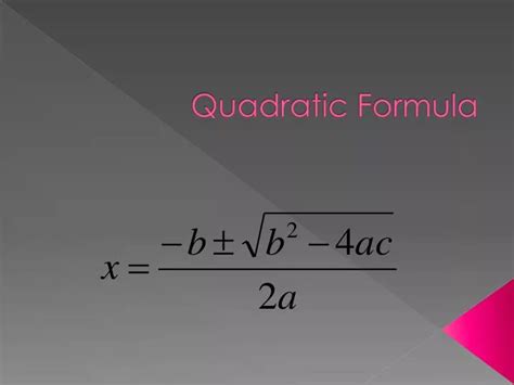 Ppt Quadratic Formula Powerpoint Presentation Free Download Id 1853254