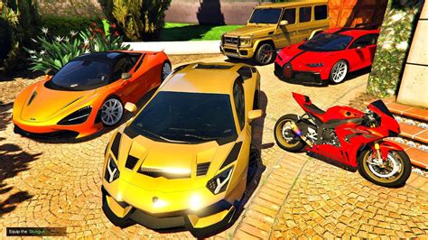 GTA 5 STEALING LUXURY LAMBORGHINI BUGATTI AMG 720S SUPER CARS WITH