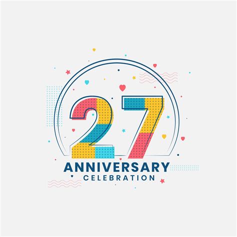 27 Anniversary celebration, Modern 27th Anniversary design 9956488 Vector Art at Vecteezy