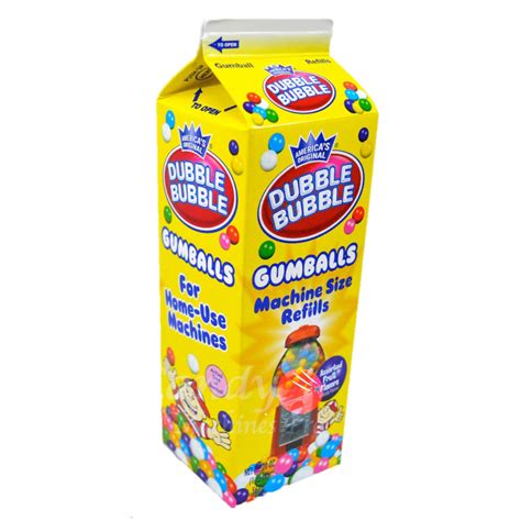 Dubble Bubble Assorted Gumballs Refill Carton 567g 20oz Broadway Candy