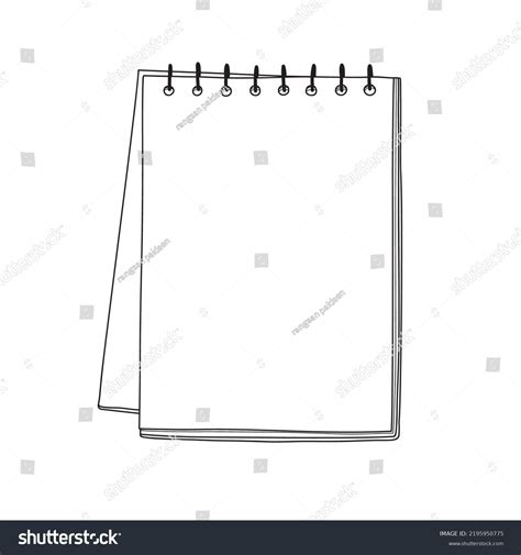 Notebook Line Art Hand Drawn Vector Stock Vector (Royalty Free ...