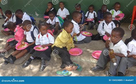 Schoolchildren Having Lunch at a School in South Africa I Editorial Image - Image of economic ...